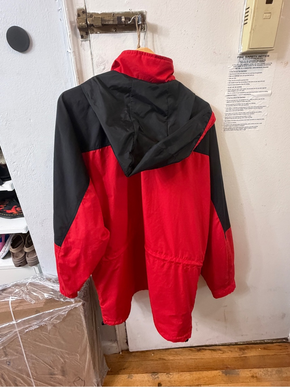The North Face Red and Black Hooded Jacket